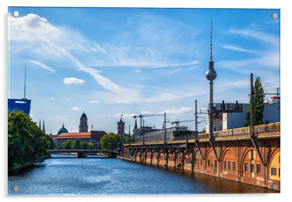 Berlin City skyline With Jannowitzbrucke Acrylic by Artur Bogacki