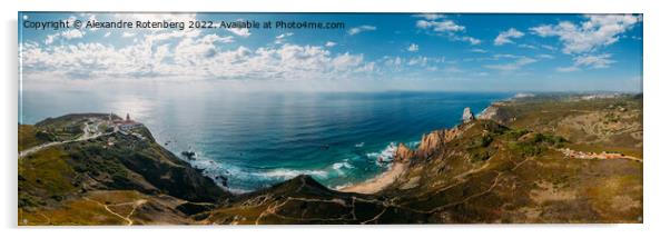 Cabo da Roca and Ursa Beach in Portugal Panorama Acrylic by Alexandre Rotenberg