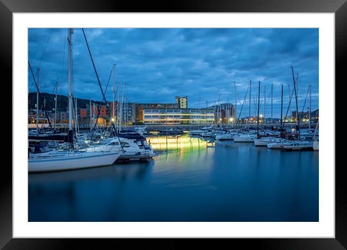 Boats at Swansea marina Framed Mounted Print by Bryn Morgan