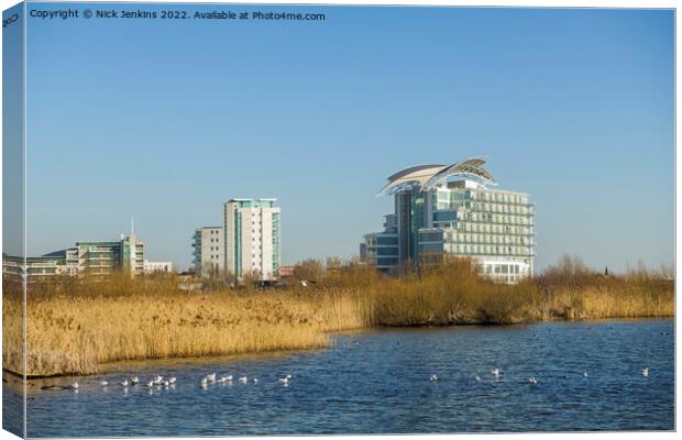 Cardiff Bay Wetlands in February  Canvas Print by Nick Jenkins