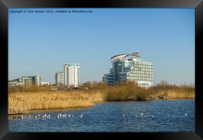 Cardiff Bay Wetlands in February  Framed Print by Nick Jenkins