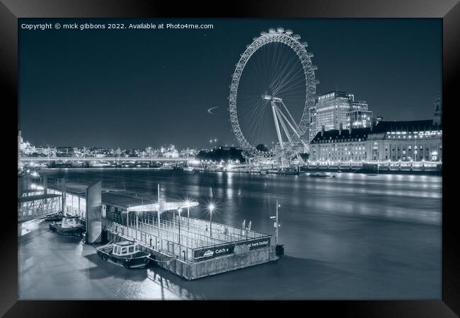 London Eye in mourning  Framed Print by mick gibbons