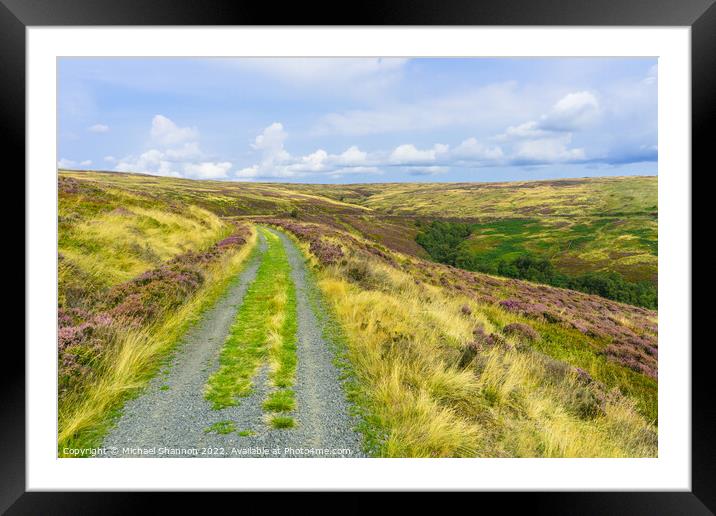 Path leading to Rosedale Head, North Yorkshire Moo Framed Mounted Print by Michael Shannon