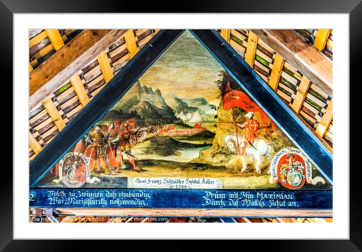 Roman Army Panel Painting Chapel  Bridge Lucerne Switzerland Framed Mounted Print by William Perry