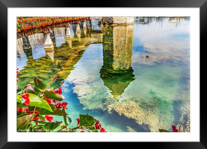 Chapel Wooden Covered Bridge Reflection Lucerne Switzerland Framed Mounted Print by William Perry