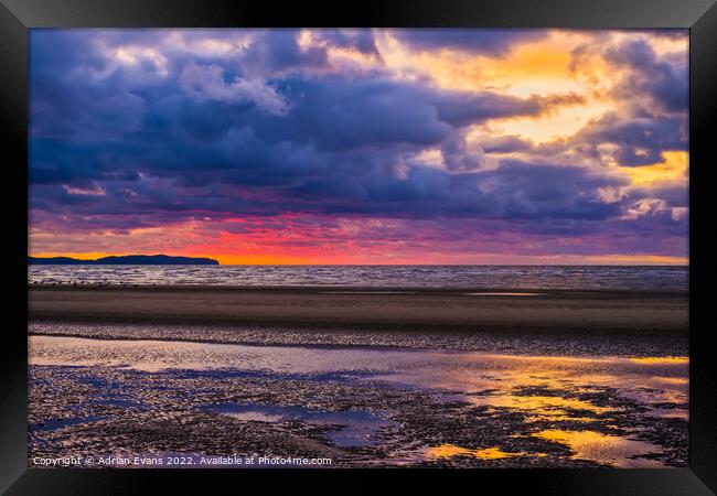 Sunset Welsh Coast Framed Print by Adrian Evans