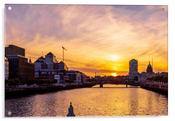 Dublin Sunset Acrylic by chris smith