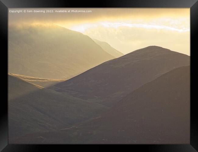 Mysterious Fells Framed Print by tom downing