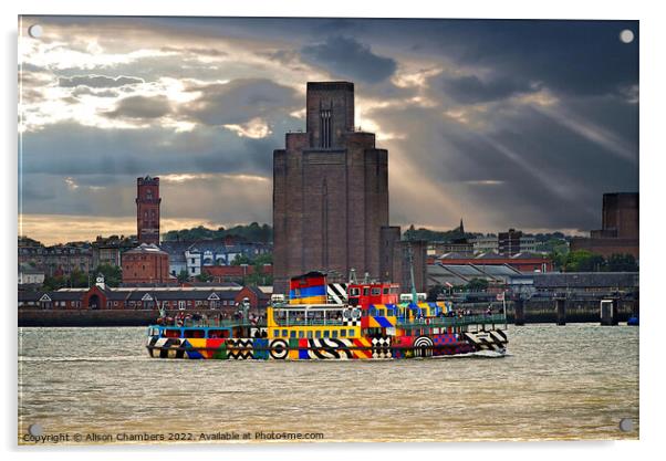 Liverpool Mersey Ferry Acrylic by Alison Chambers