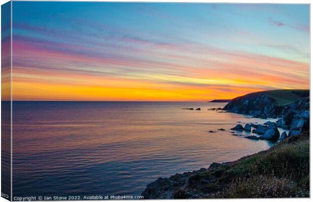 Radiant Sunset at Westcombe Beach Canvas Print by Ian Stone