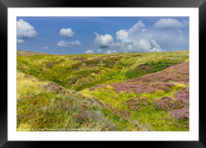 Moorland landscape in late summer  Framed Mounted Print by Michael Shannon