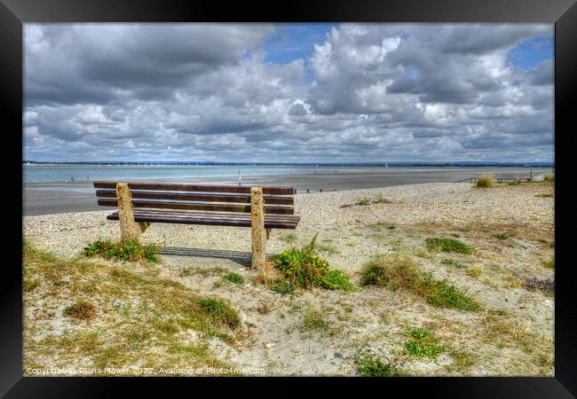 West Wittering seat on the beach   Framed Print by Diana Mower