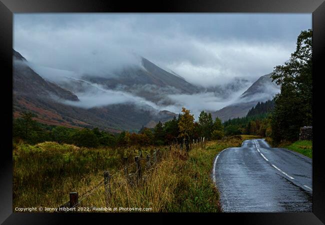 The road to Steall Falls in Glen Nevis  Framed Print by Jenny Hibbert