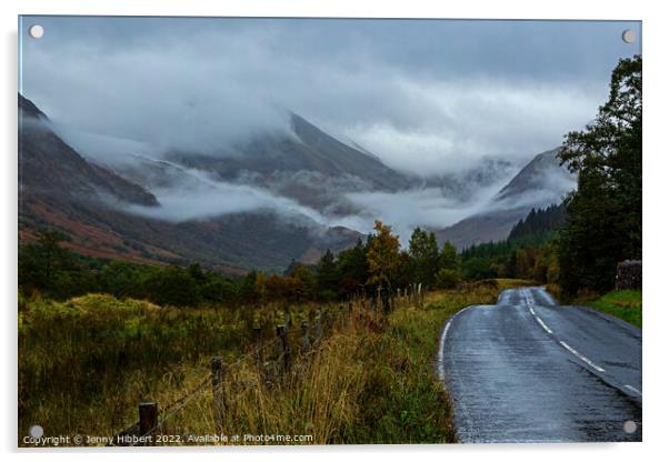 The road to Steall Falls in Glen Nevis  Acrylic by Jenny Hibbert