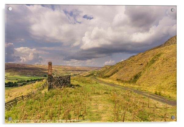 Old mine building in Rosedale Acrylic by Michael Shannon