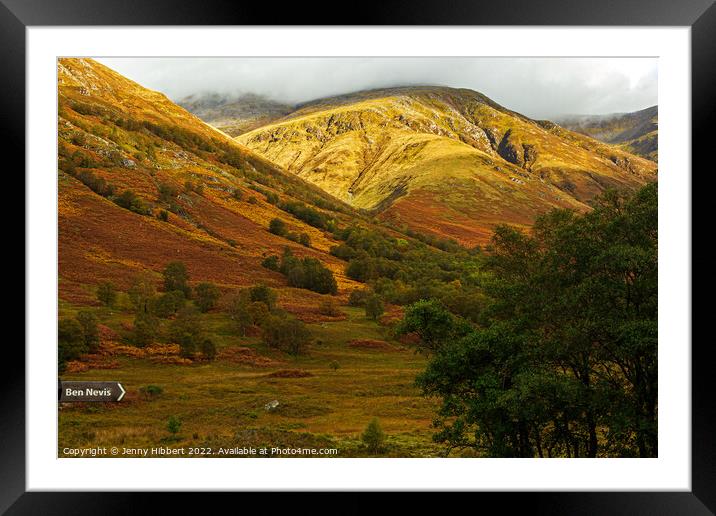 Ben Nevis is that way Framed Mounted Print by Jenny Hibbert