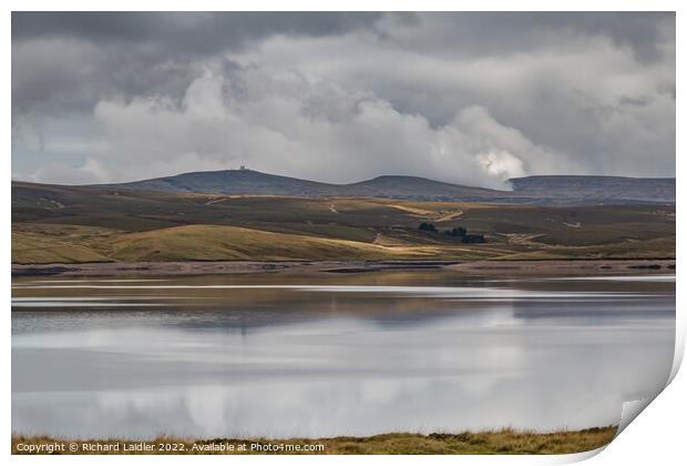Great Dun Fell and Cow Green Reservoir (3) Print by Richard Laidler