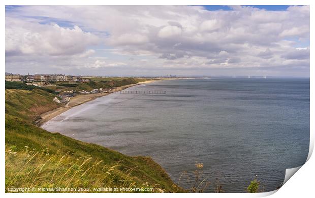 View from Huntcliffe above Saltburn-on-Sea Print by Michael Shannon