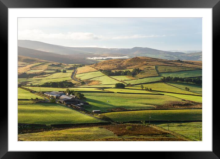 Autumn morning in the hills of the High Peak Framed Mounted Print by Andrew Kearton