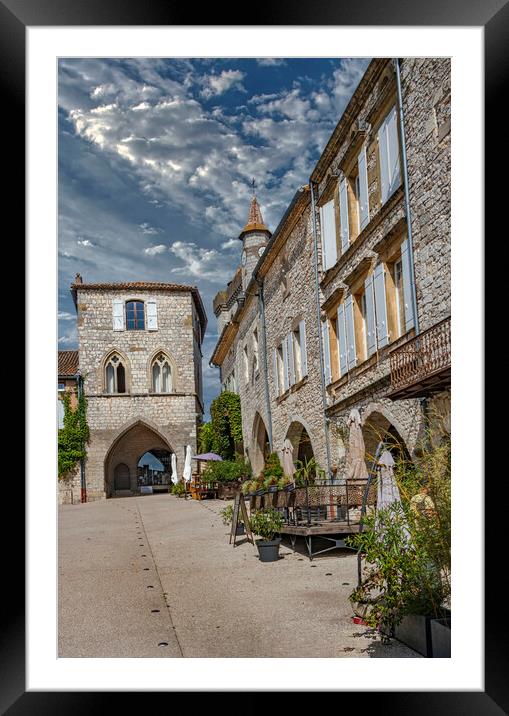 Monflanquin The bastide on the hill Framed Mounted Print by Dave Williams