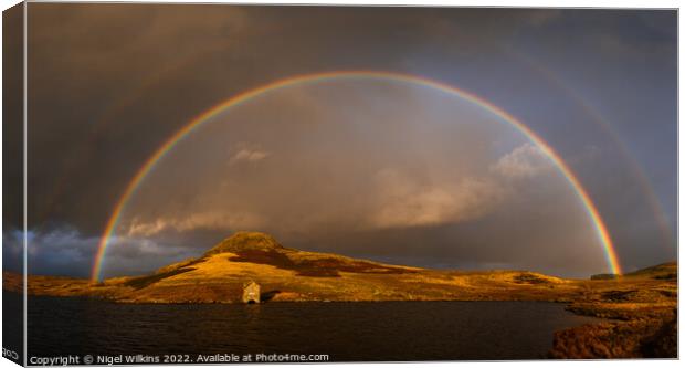 Double Rainbow - Lake District Canvas Print by Nigel Wilkins