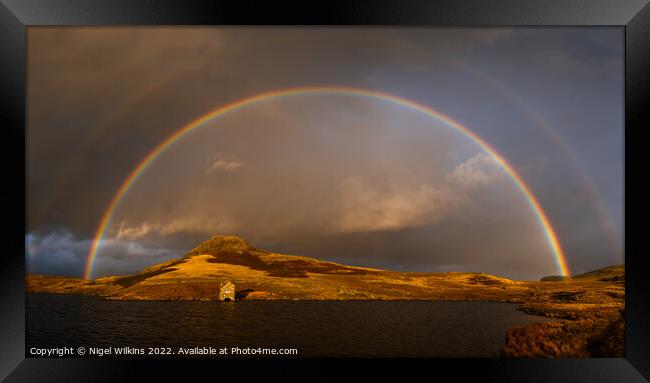 Double Rainbow - Lake District Framed Print by Nigel Wilkins