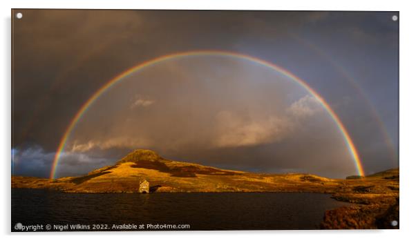 Double Rainbow - Lake District Acrylic by Nigel Wilkins