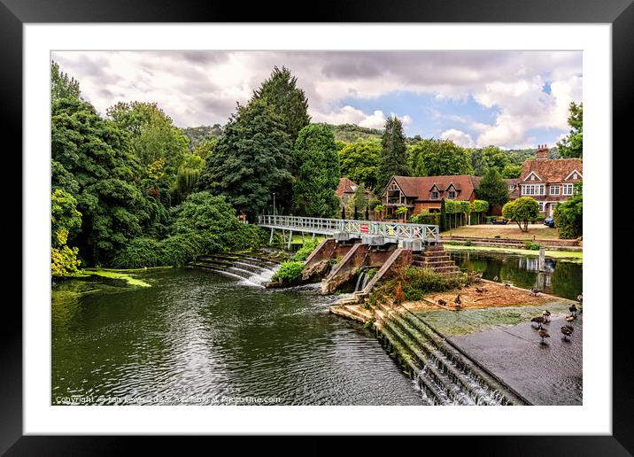 Streatley on Thames Weir Framed Mounted Print by Ian Lewis