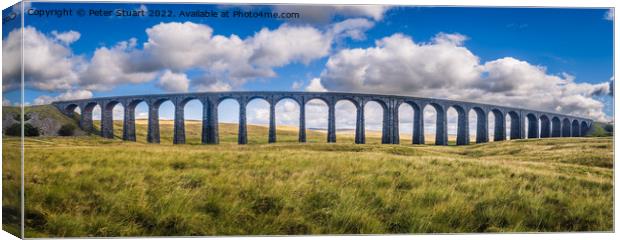 The Ribblehead Viaduct or Batty Moss Viaduct carries the Settle Carlisle line Canvas Print by Peter Stuart
