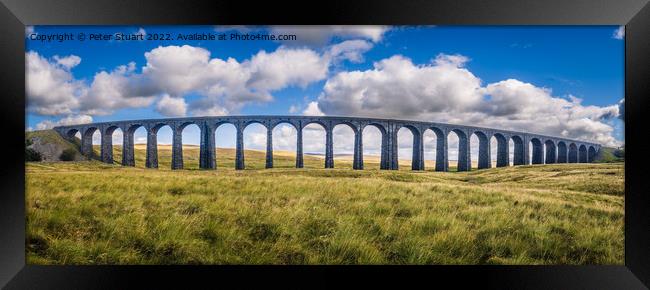 The Ribblehead Viaduct or Batty Moss Viaduct carries the Settle Carlisle line Framed Print by Peter Stuart