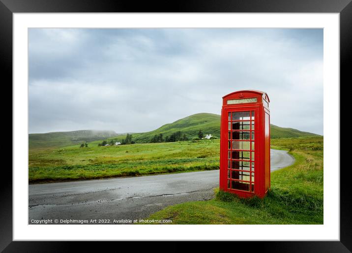 Phone box , Isle of Skye, Scotland Framed Mounted Print by Delphimages Art