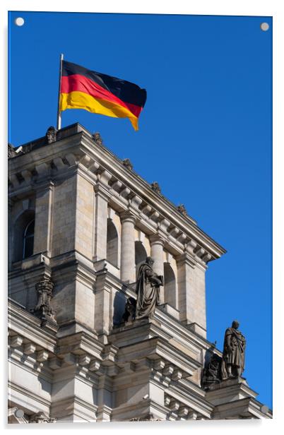 Reichstag And Flag Of Germany Acrylic by Artur Bogacki