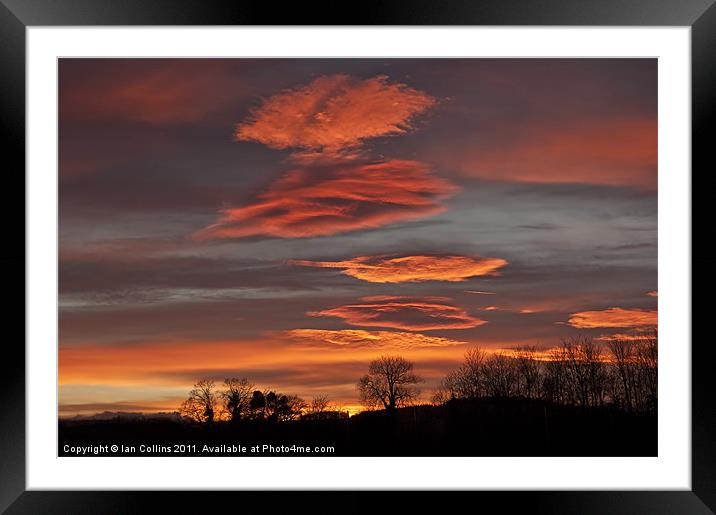 Wavecloud Sunset Framed Mounted Print by Ian Collins