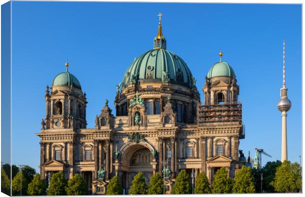 The Berlin Cathedral And TV Tower Canvas Print by Artur Bogacki