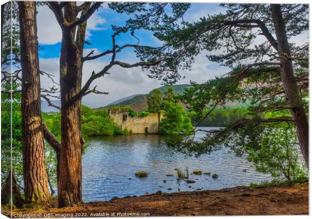 Loch An Eilein From The Pines Rothiemurchus Cairngorms Highland Scotland Canvas Print by OBT imaging