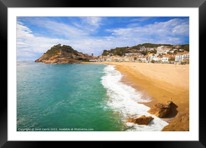 Panoramic view of the bay of Tossa, Costa Brava - Picturesque Ed Framed Mounted Print by Jordi Carrio