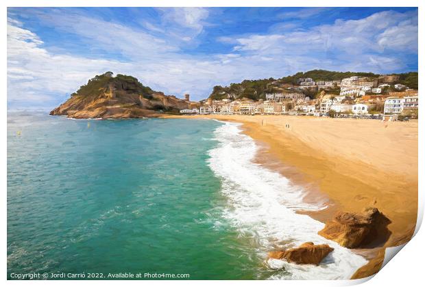 Panoramic view of the bay of Tossa, Costa Brava - Picturesque Ed Print by Jordi Carrio