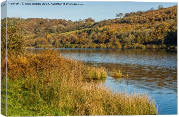 Upper Talybont Reservoir Autumn Brecon Beacons Canvas Print by Nick Jenkins