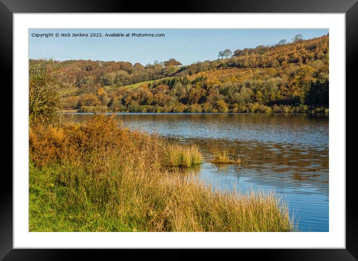 Upper Talybont Reservoir Autumn Brecon Beacons Framed Mounted Print by Nick Jenkins