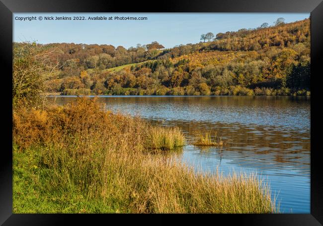 Upper Talybont Reservoir Autumn Brecon Beacons Framed Print by Nick Jenkins