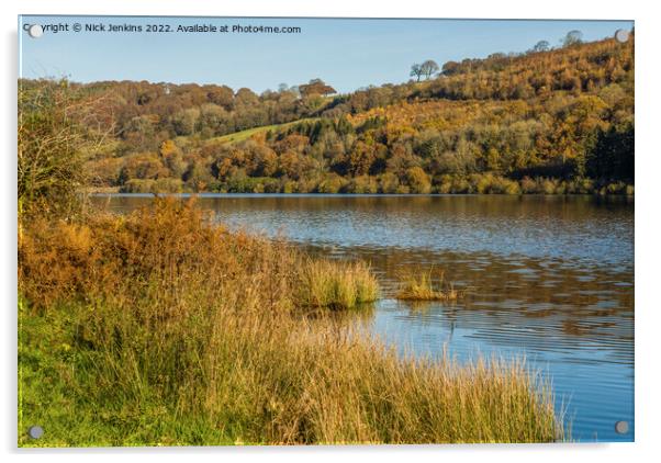 Upper Talybont Reservoir Autumn Brecon Beacons Acrylic by Nick Jenkins