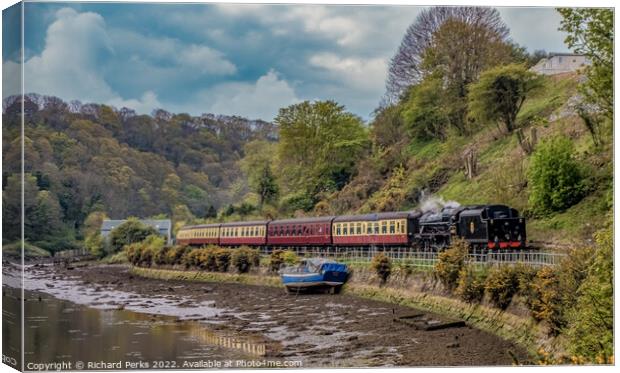Steaming in the Esk Valley Canvas Print by Richard Perks