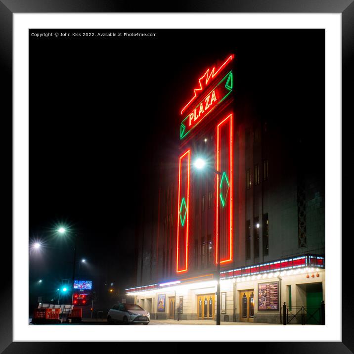 The Stockport Plaza - Neon Lit Framed Mounted Print by John Kiss