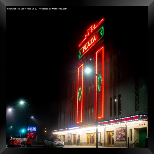 The Stockport Plaza - Neon Lit Framed Print by John Kiss