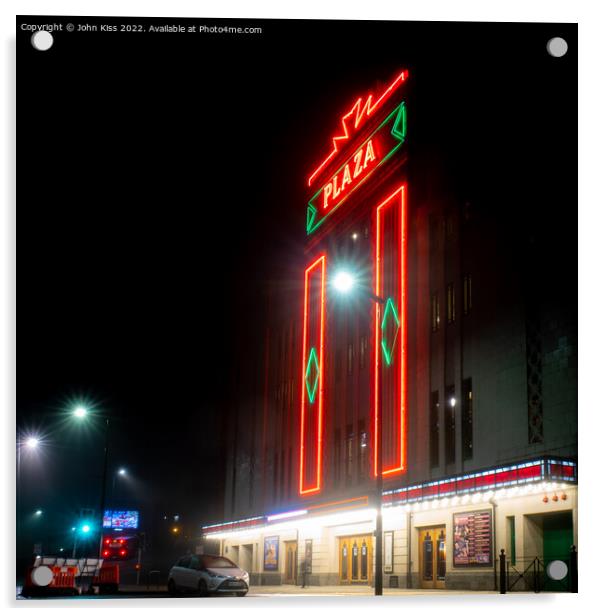The Stockport Plaza - Neon Lit Acrylic by John Kiss