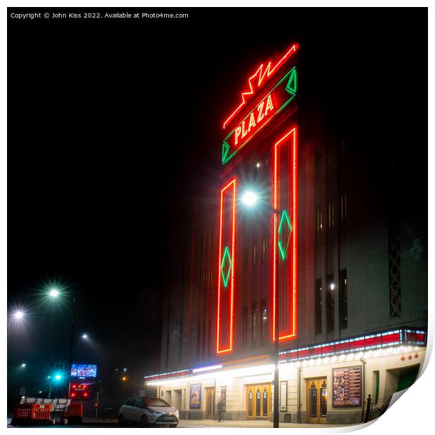 The Stockport Plaza - Neon Lit Print by John Kiss