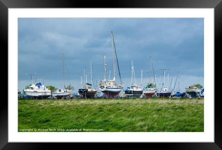 Amble Boat Haven Framed Mounted Print by Michael Birch