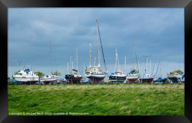Amble Boat Haven Framed Print by Michael Birch