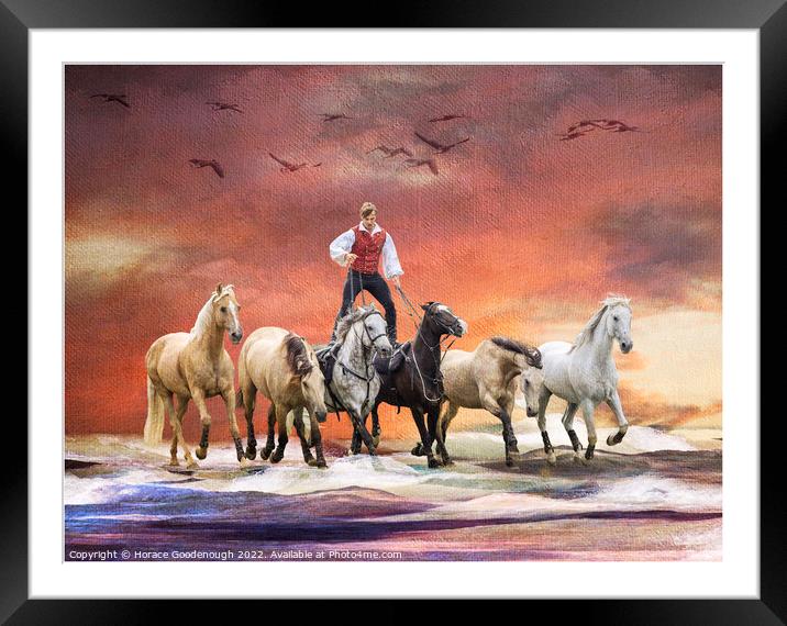 A ride at Sunset Framed Mounted Print by Horace Goodenough