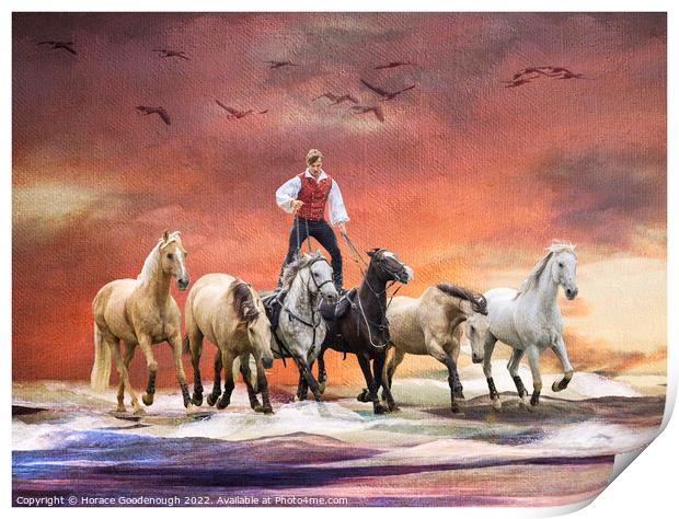 A ride at Sunset Print by Horace Goodenough